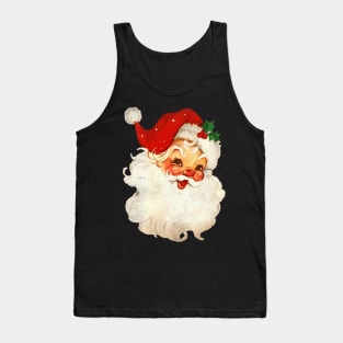 Vintage Pink Santa Claus Believe Christmas Vibes Tank Top